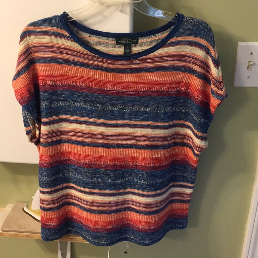Striped short sleeve top